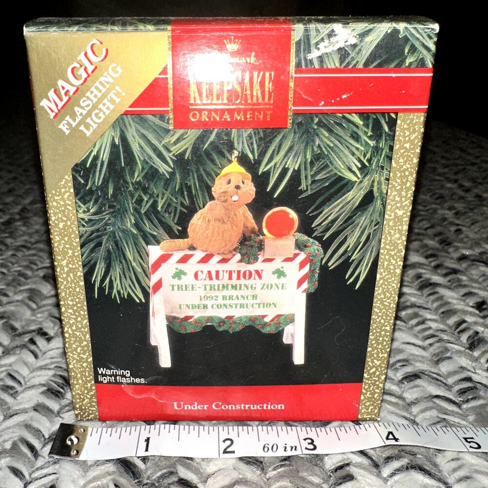 Hallmark Keepsake Under Construction Beaver Christmas Ornament 1992 - In Box